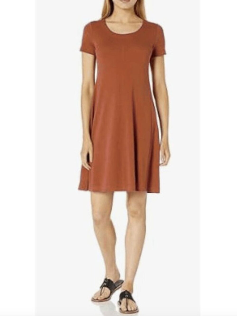 Daily Ritual Women's Short Sleeve Scoop Neck Dress